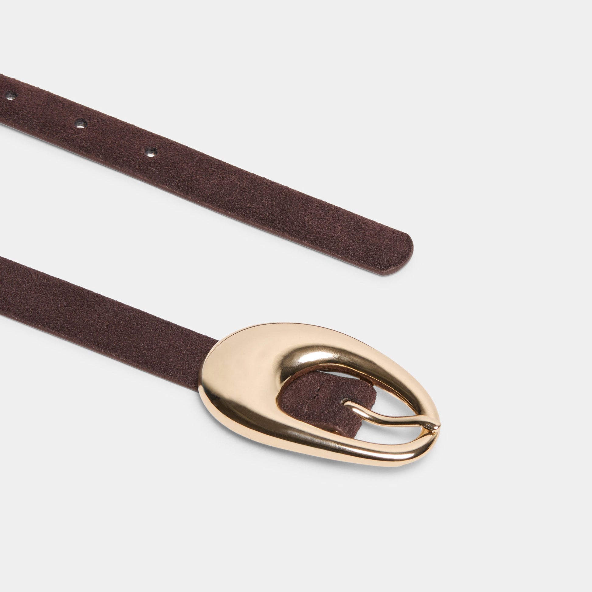 Organic Oval Mahogany Gold Buckle Belt Dolce Vita Outlet