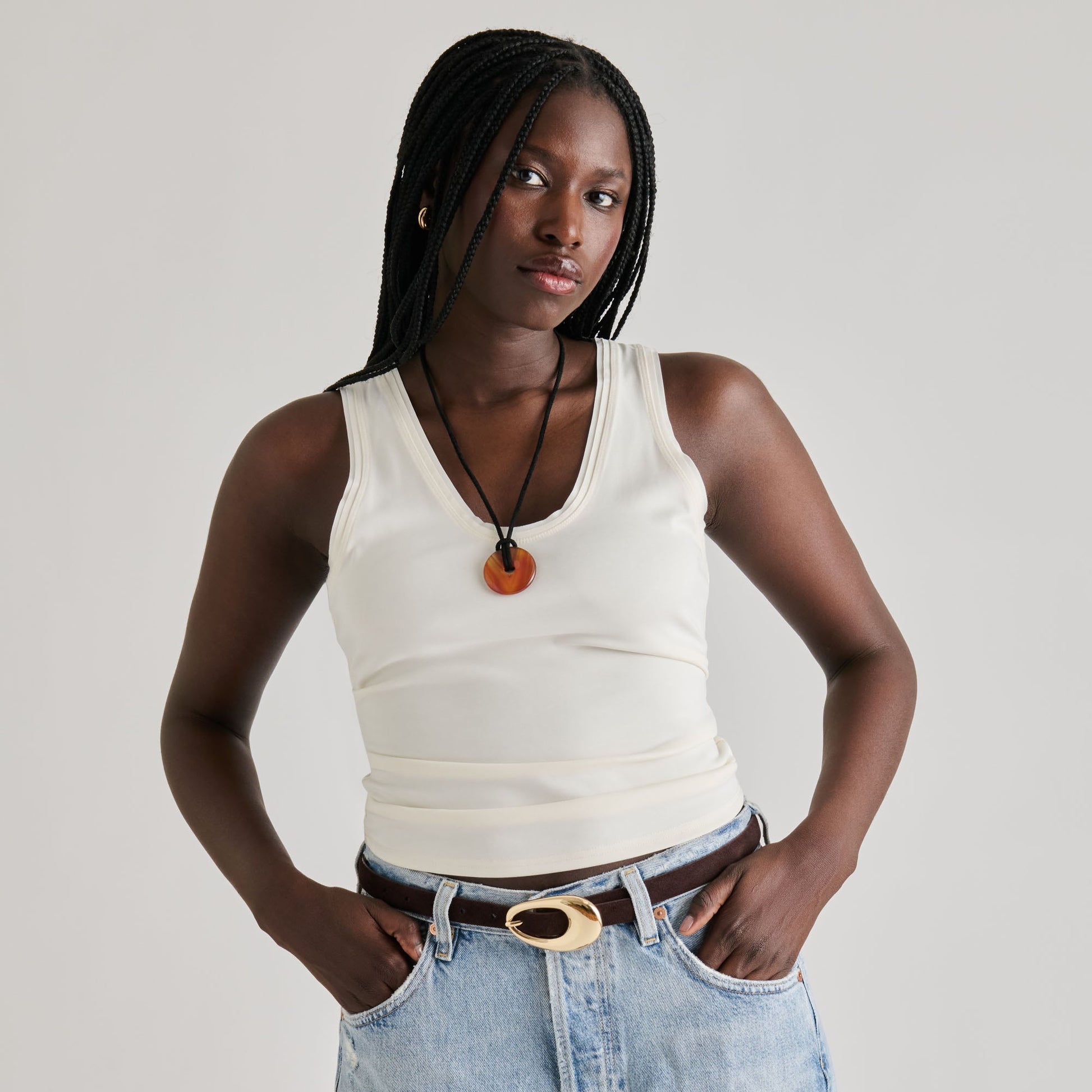Organic Oval Mahogany Gold Buckle Belt Dolce Vita Outlet