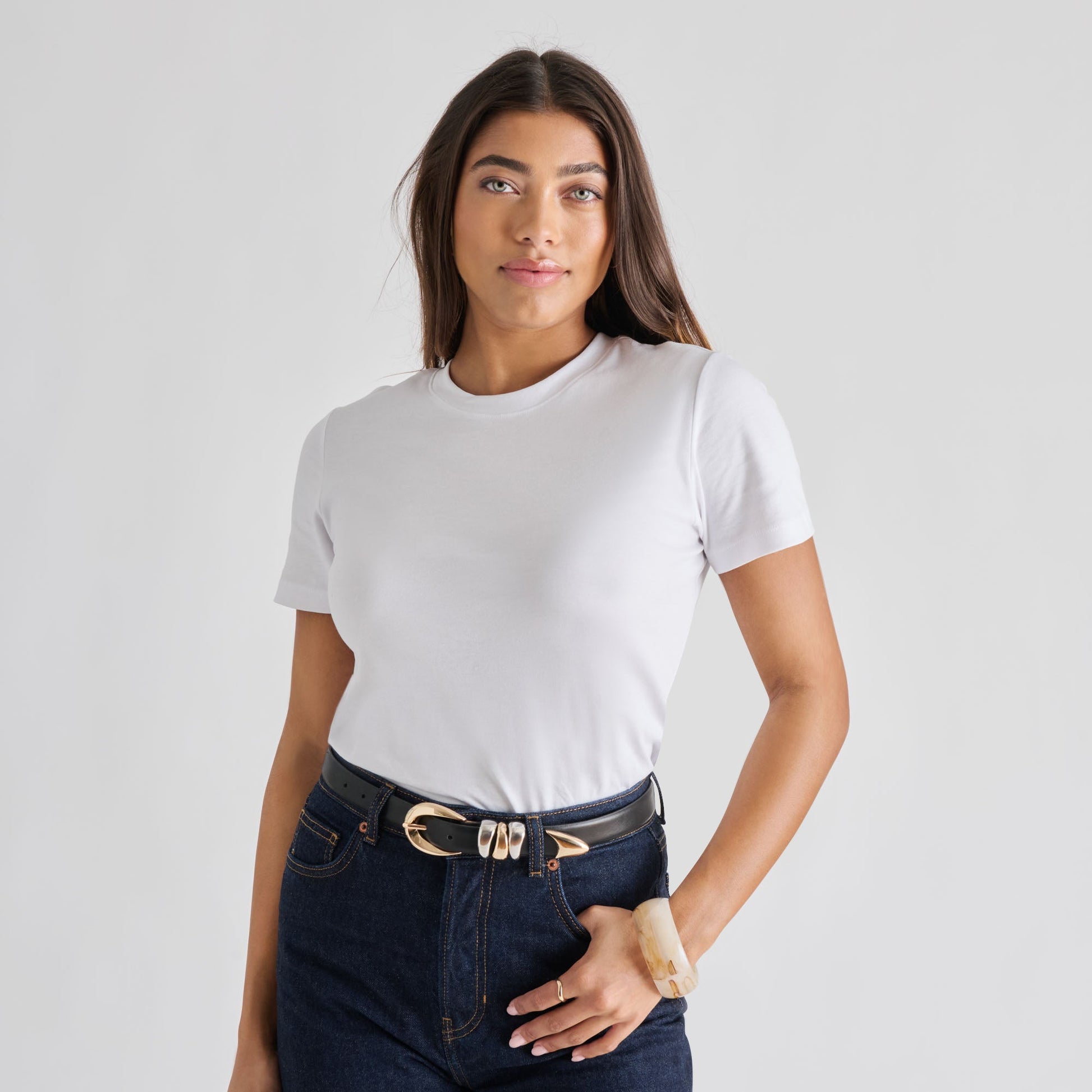 Mixed Metal Black Buckle Belt Dolce Vita On sale
