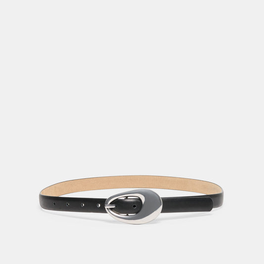 Organic Oval Black Silver Buckle Belt Dolce Vita For sale