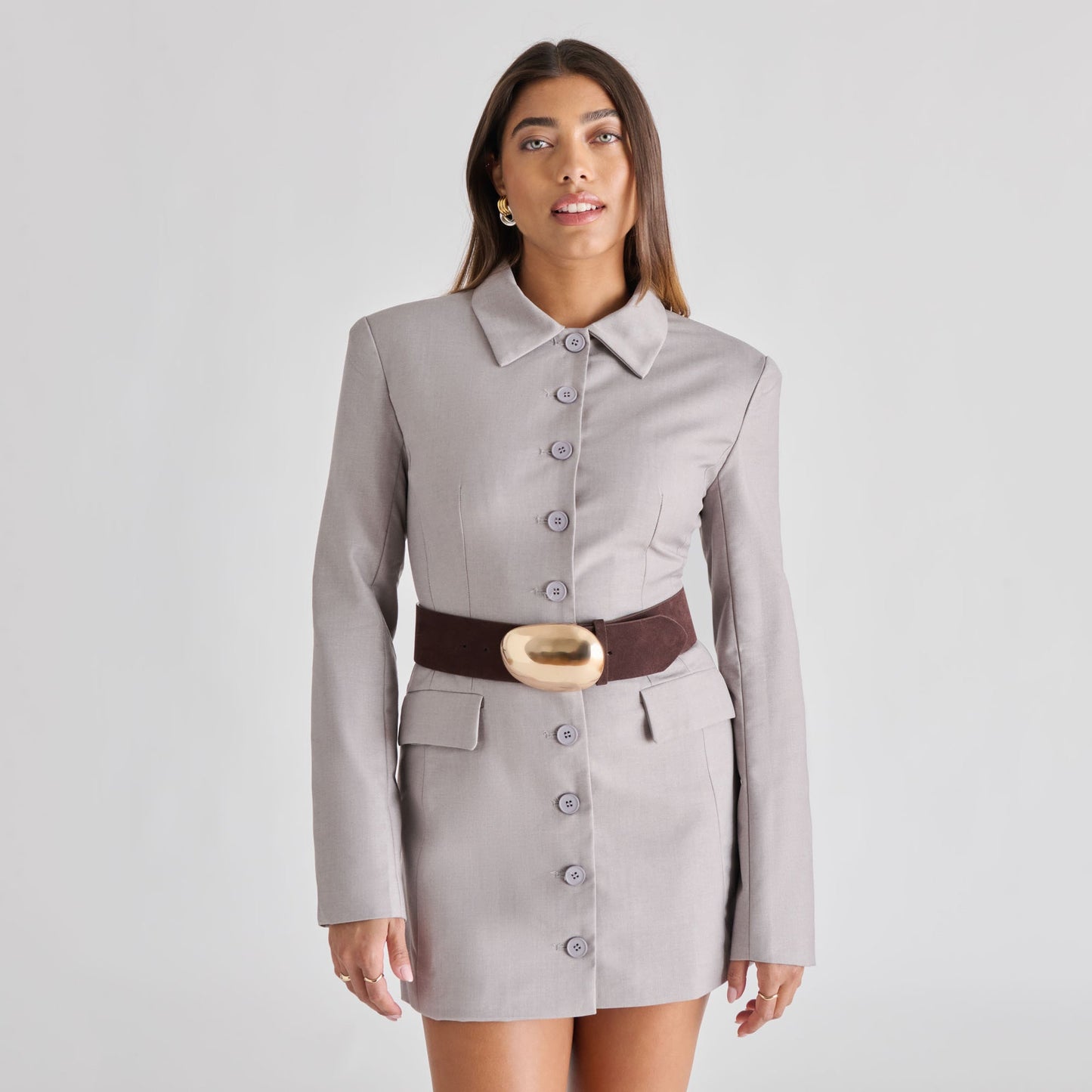 Bubble Mahogany Gold Buckle Belt Dolce Vita us