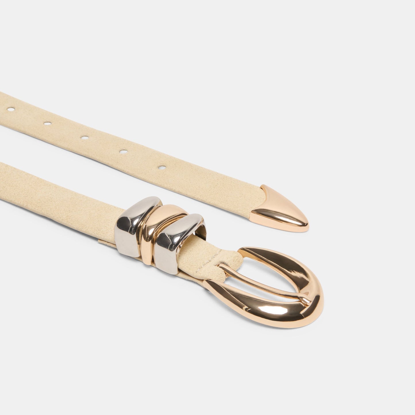 Mixed Metal Sand Suede Buckle Belt Dolce Vita New