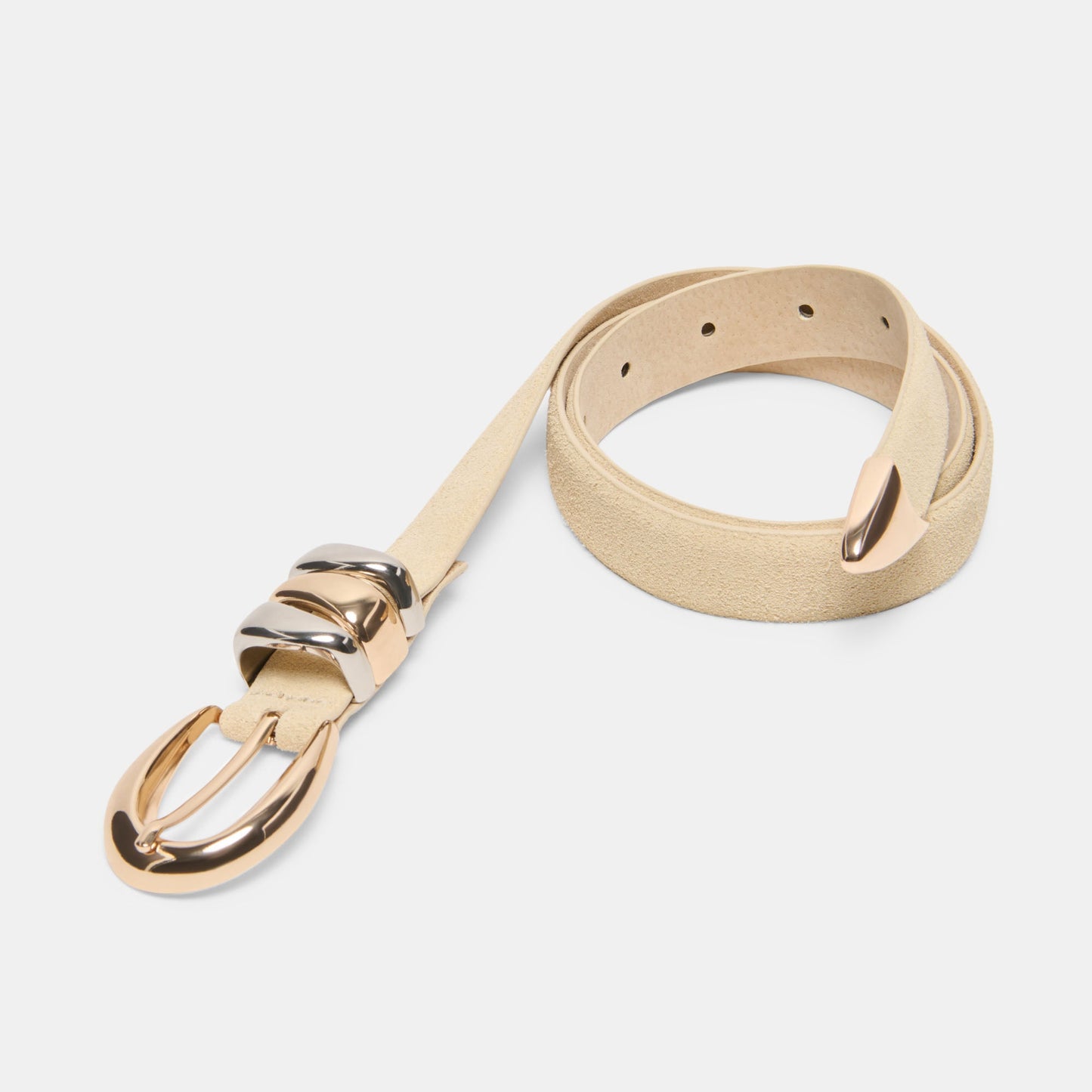 Mixed Metal Sand Suede Buckle Belt Dolce Vita New