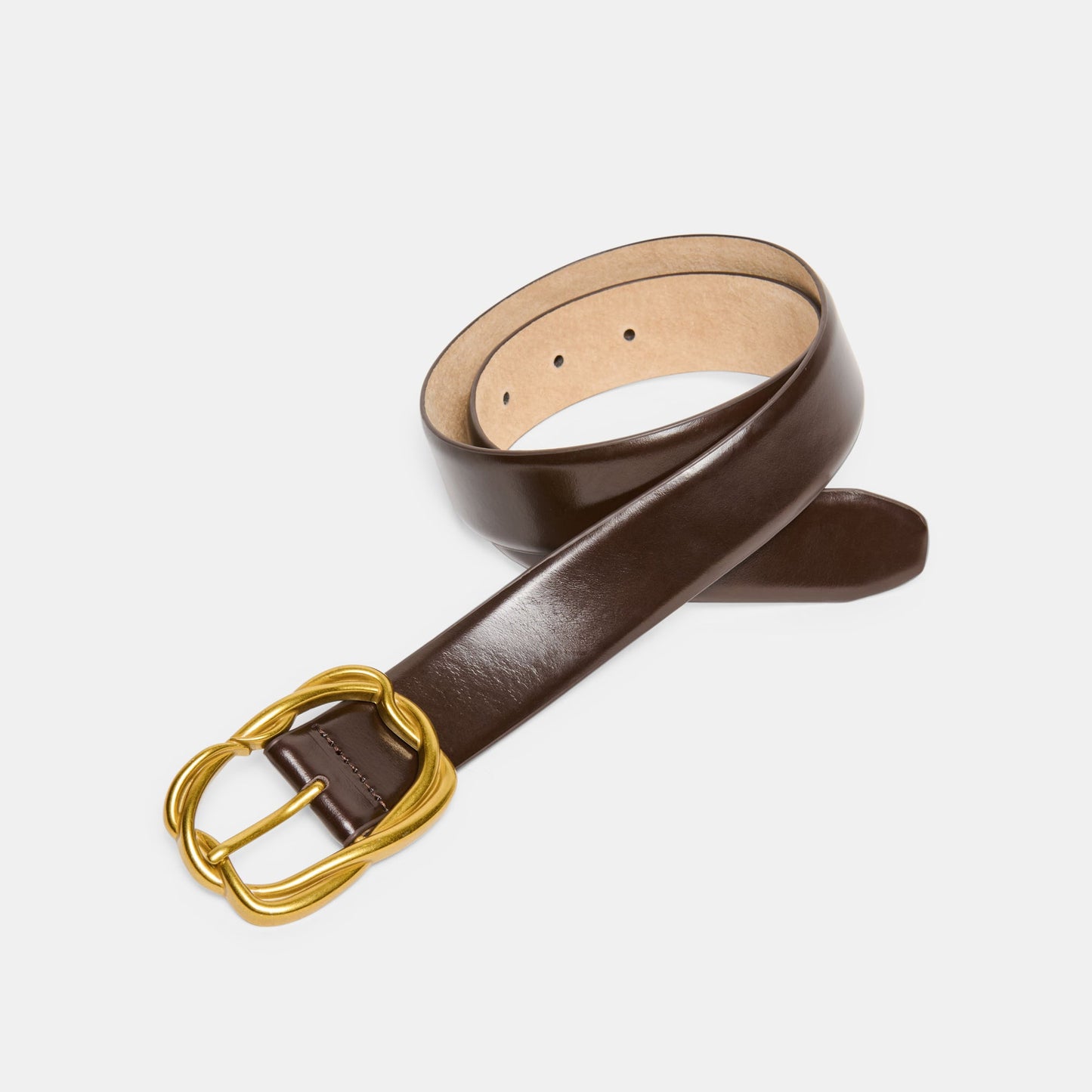 Braided Mahogany Gold Buckle Belt Dolce Vita For sale