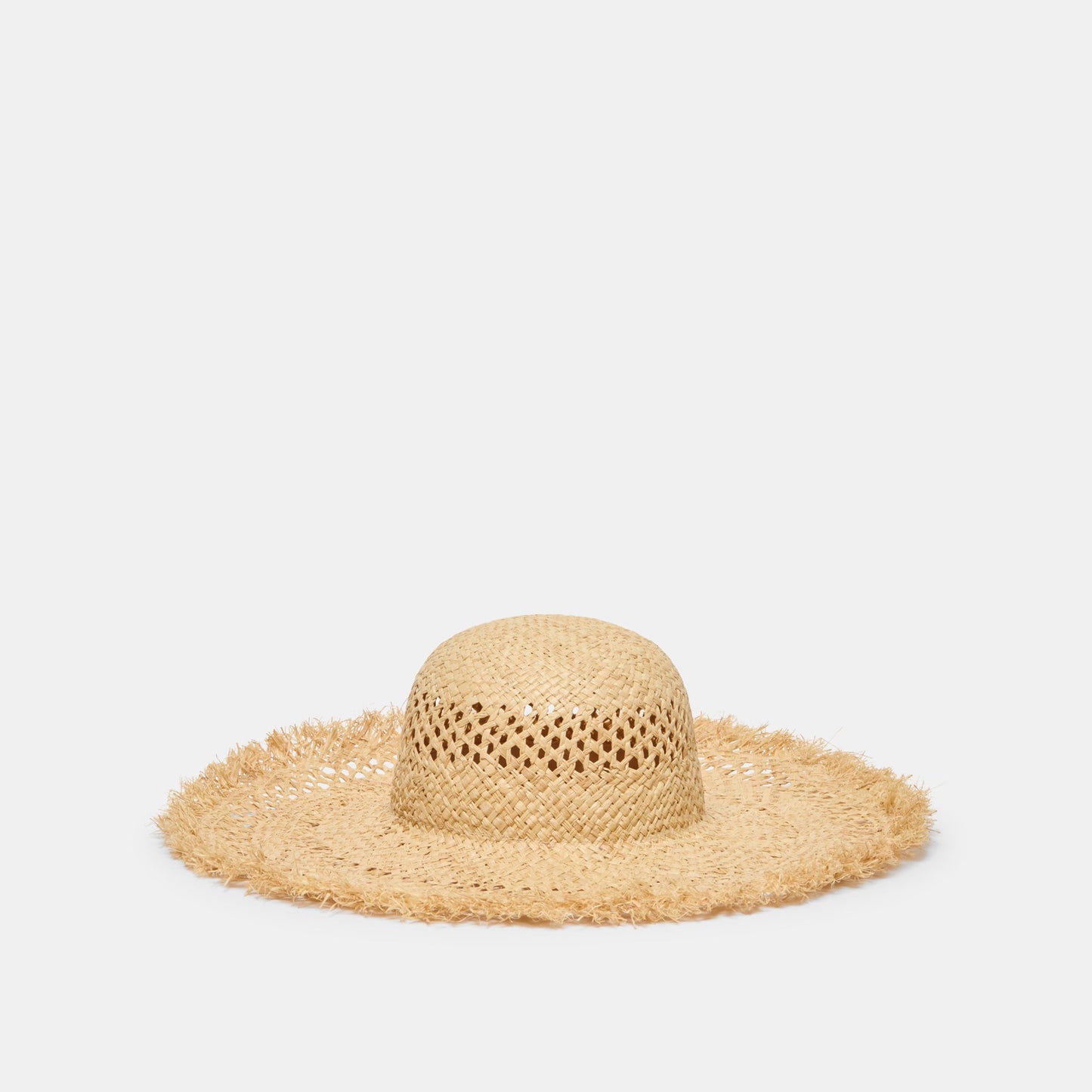 Open Weave Tan Sunhat with Frayed Edge Dolce Vita Sale