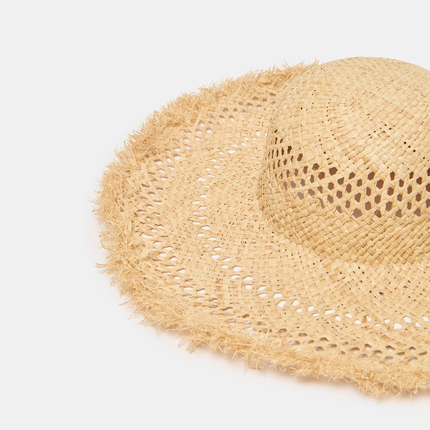 Open Weave Tan Sunhat with Frayed Edge Dolce Vita Sale