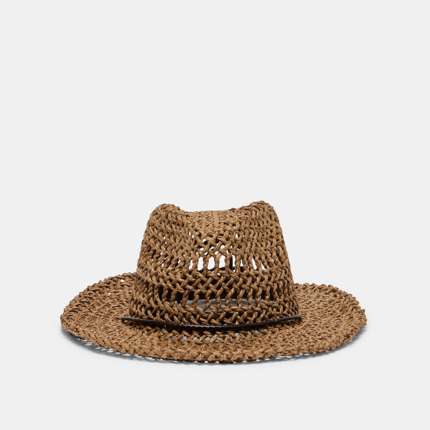 Thick Weave Dark Brown Cowboy Hat with Strap Dolce Vita us