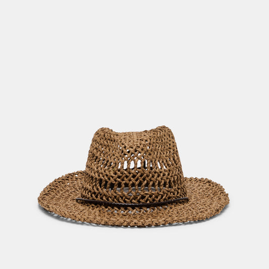 Thick Weave Dark Brown Cowboy Hat with Strap Dolce Vita us