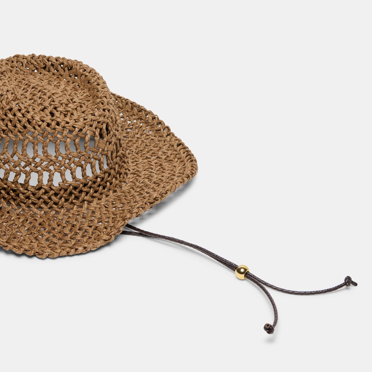 Thick Weave Dark Brown Cowboy Hat with Strap Dolce Vita us