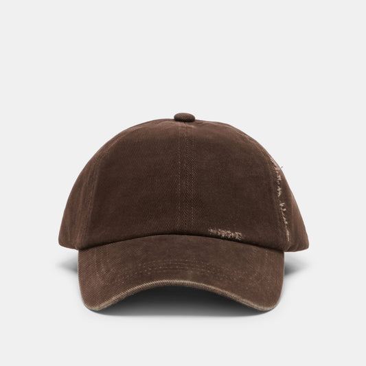 Distressed Dark Brown Baseball Cap with Embroidery Dolce Vita New